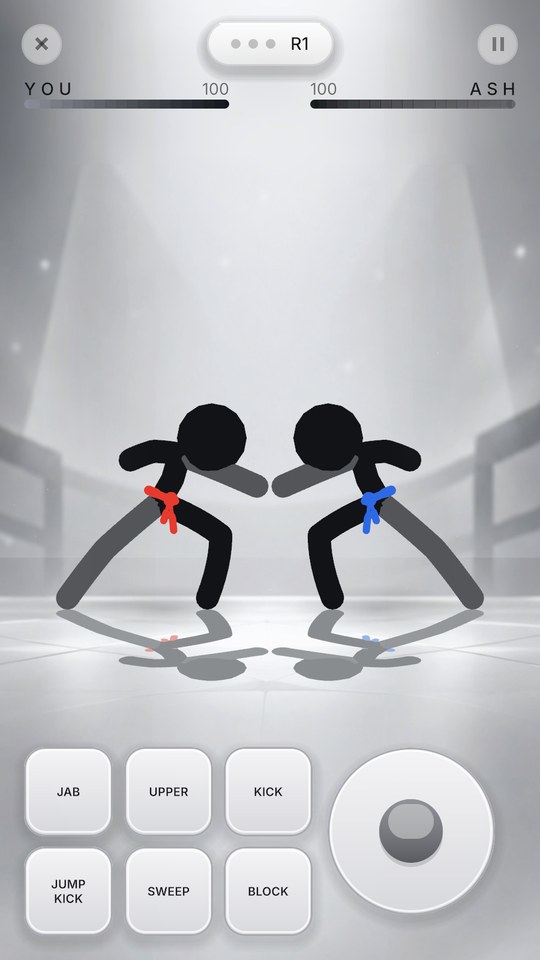 STIX Duel gameplay on a phone, light ring